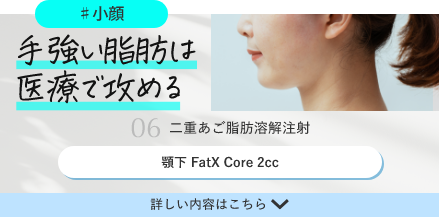 06 手強い脂肪は医療で攻める　二重あご脂肪溶解注射　顎下 FatX Core 2cc